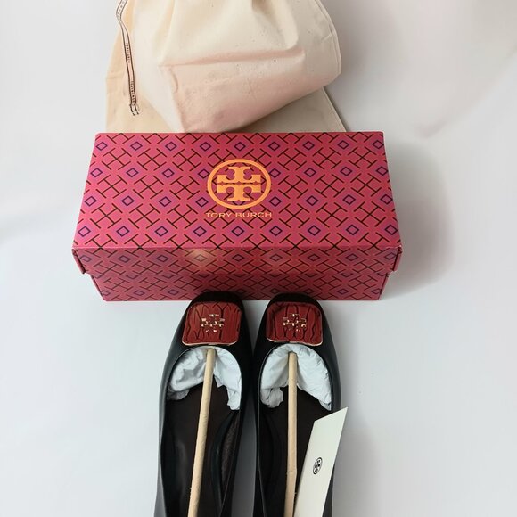 Brand New Tory Burch Black Georgia Ballet Shoes (size 7M) - Picture 3 of 9